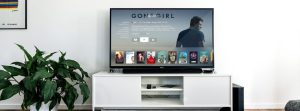Minimalistic living room entertainment center.